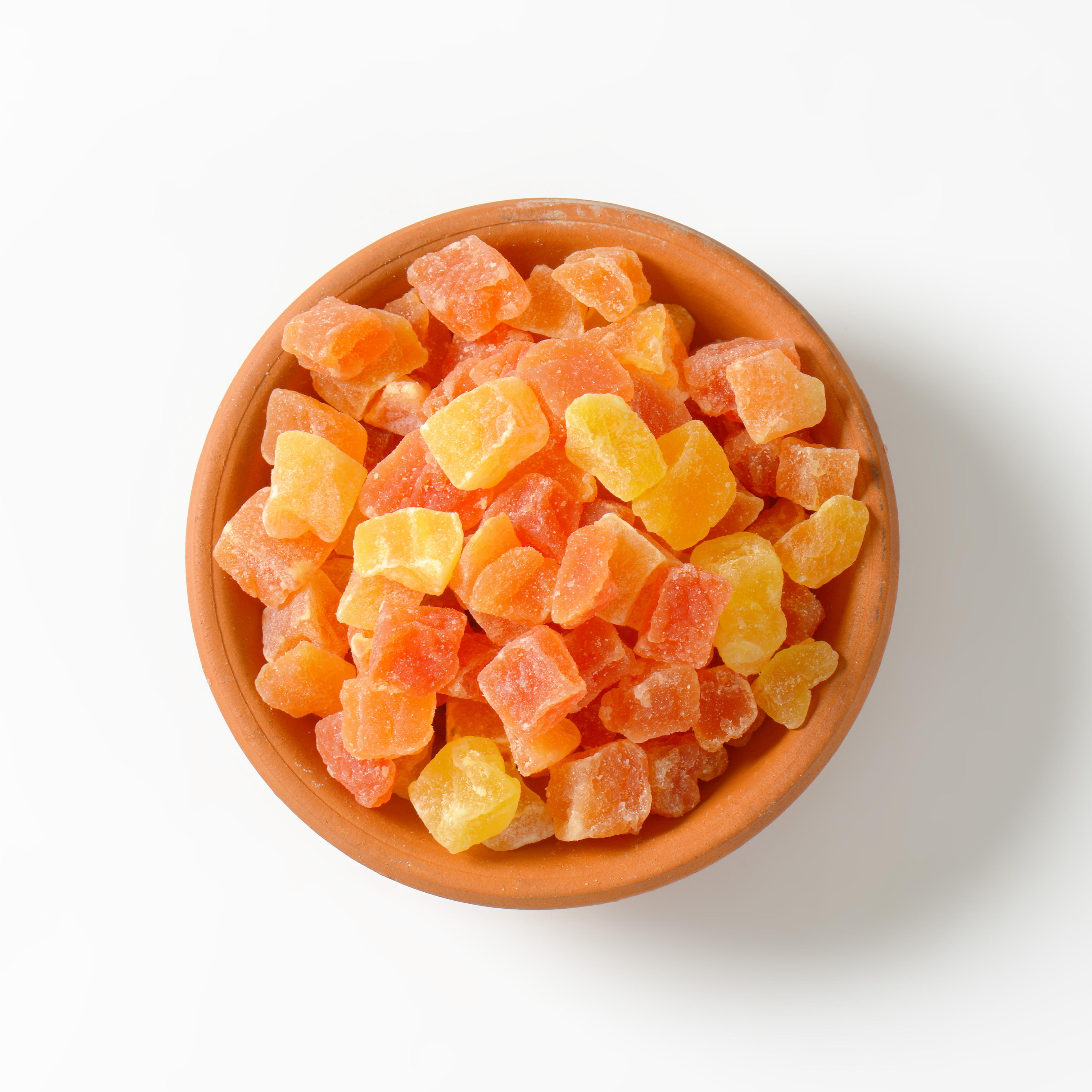 Papaya gezuckert & klein gewürfelt, ~0,5cm  Im Beutel 5 kg - 20 kg