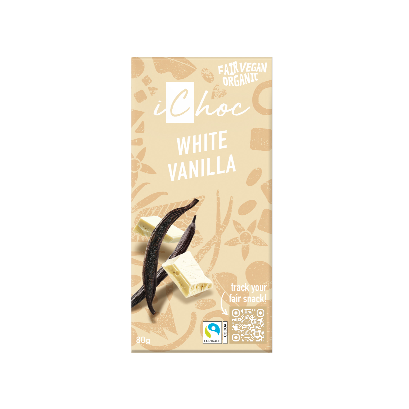 iChoc by VIVANI White Vanilla Schokoladentafel 80 g
BIO/Vegan 10 Stück pro Karton