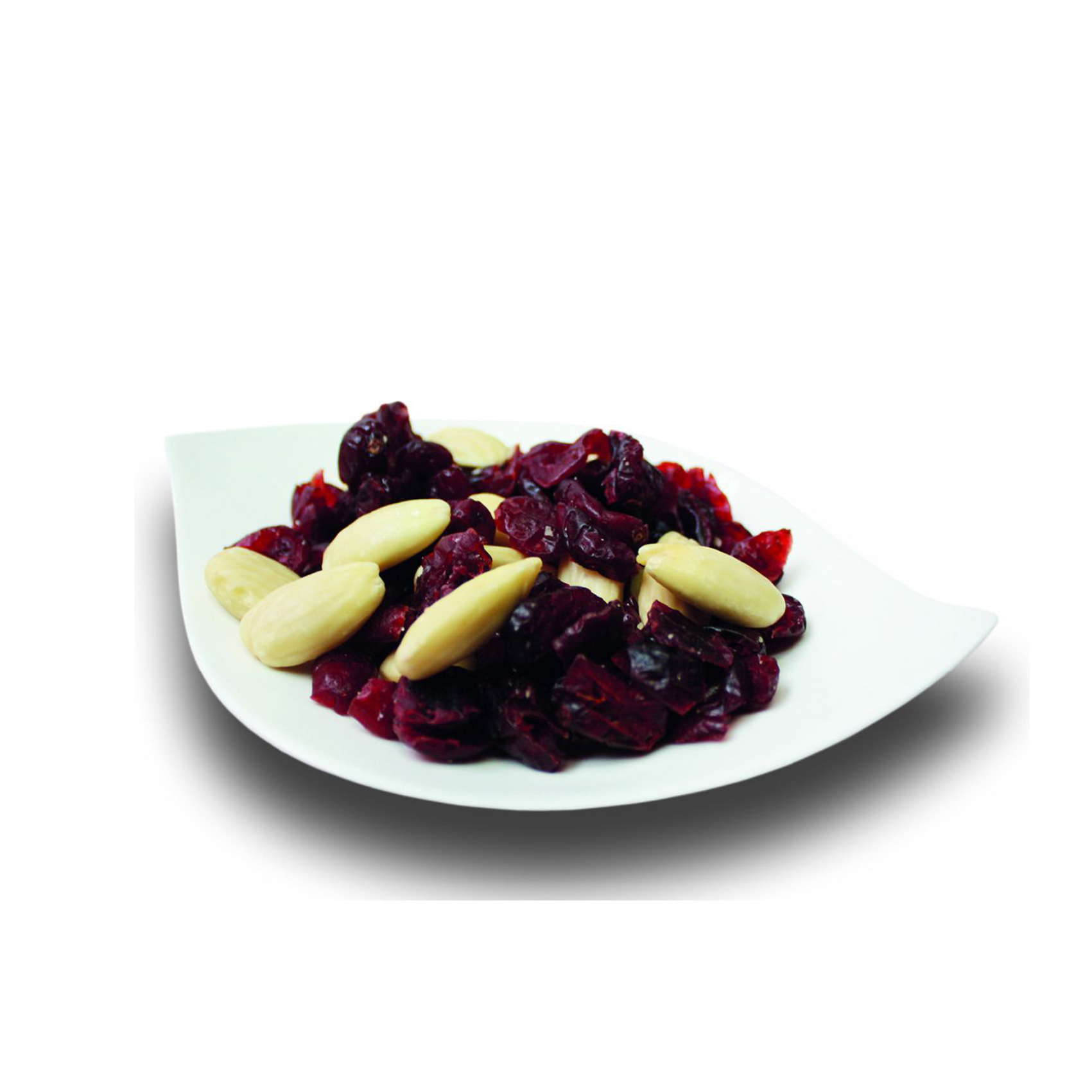 Cranberries getrocknet und Mandelkerne blanchiert, Mischung 60 g Vierkantglas Flach 24 Stück pro Karton