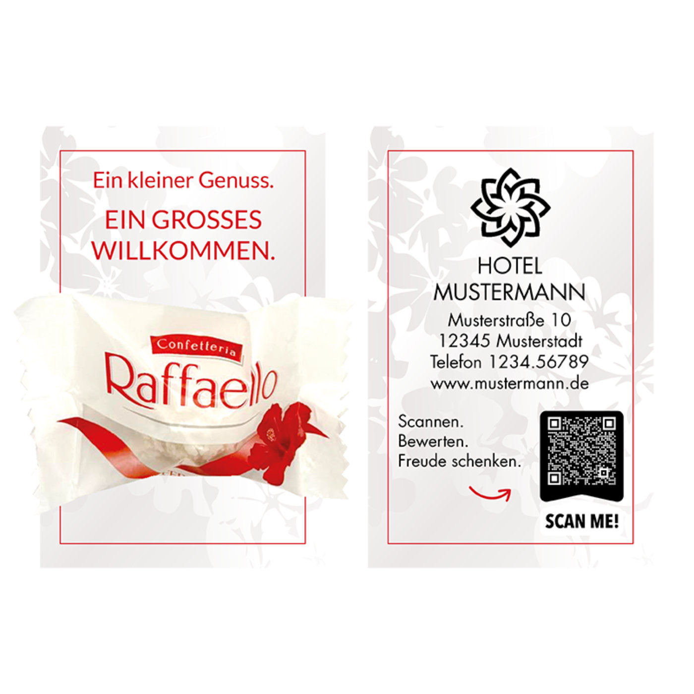 Snackcards Classic - Raffaello (85x55mm) - Der leckere, knackige Geschmack von weißer Mandel umhüllt mit Kokosraspel mit individueller Card