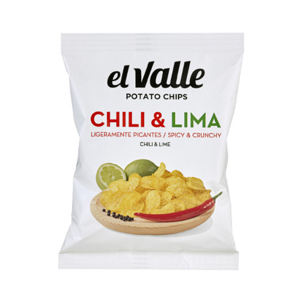 El Valle Potato Chips Chili & Lima 45g
24 Stück pro Karton