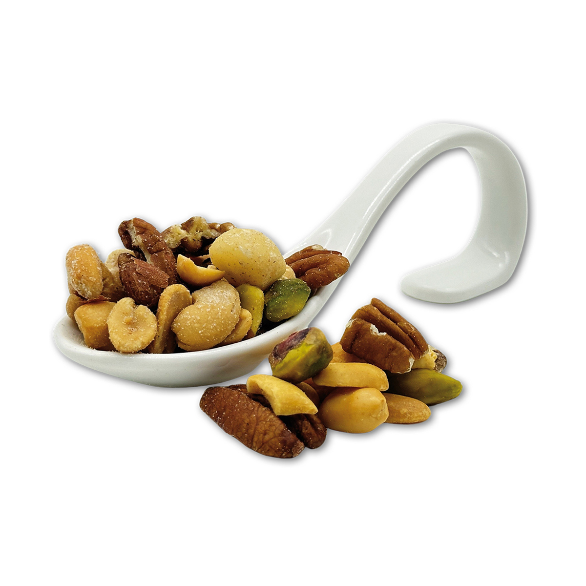 Edelnussmischung gesalzen
Erdnuss, Pekannusskerne, Macadamia, Cashew, Pistazien
2,5 kg Karton