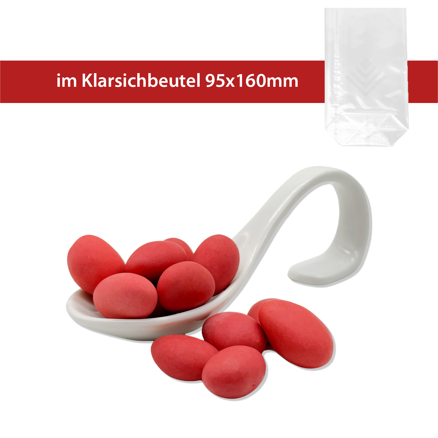 Schoko-Mandel-Duett 130g
Mandel in weißer Schokolade mit Himbeergeschmack, Mandel in Zartbitterschokolade
Klarsichtbeutel
25 Stück pro Karton