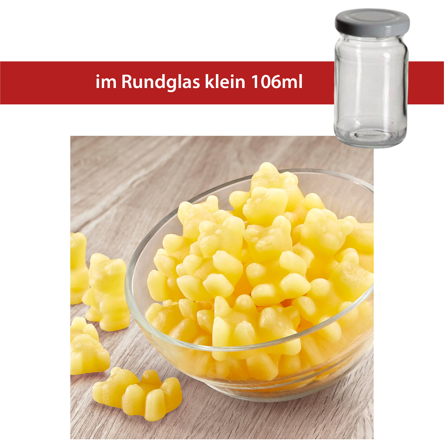 Ingwer Chili Bärchen 50g im Rundglas klein 106ml - 40 Stück pro Karton