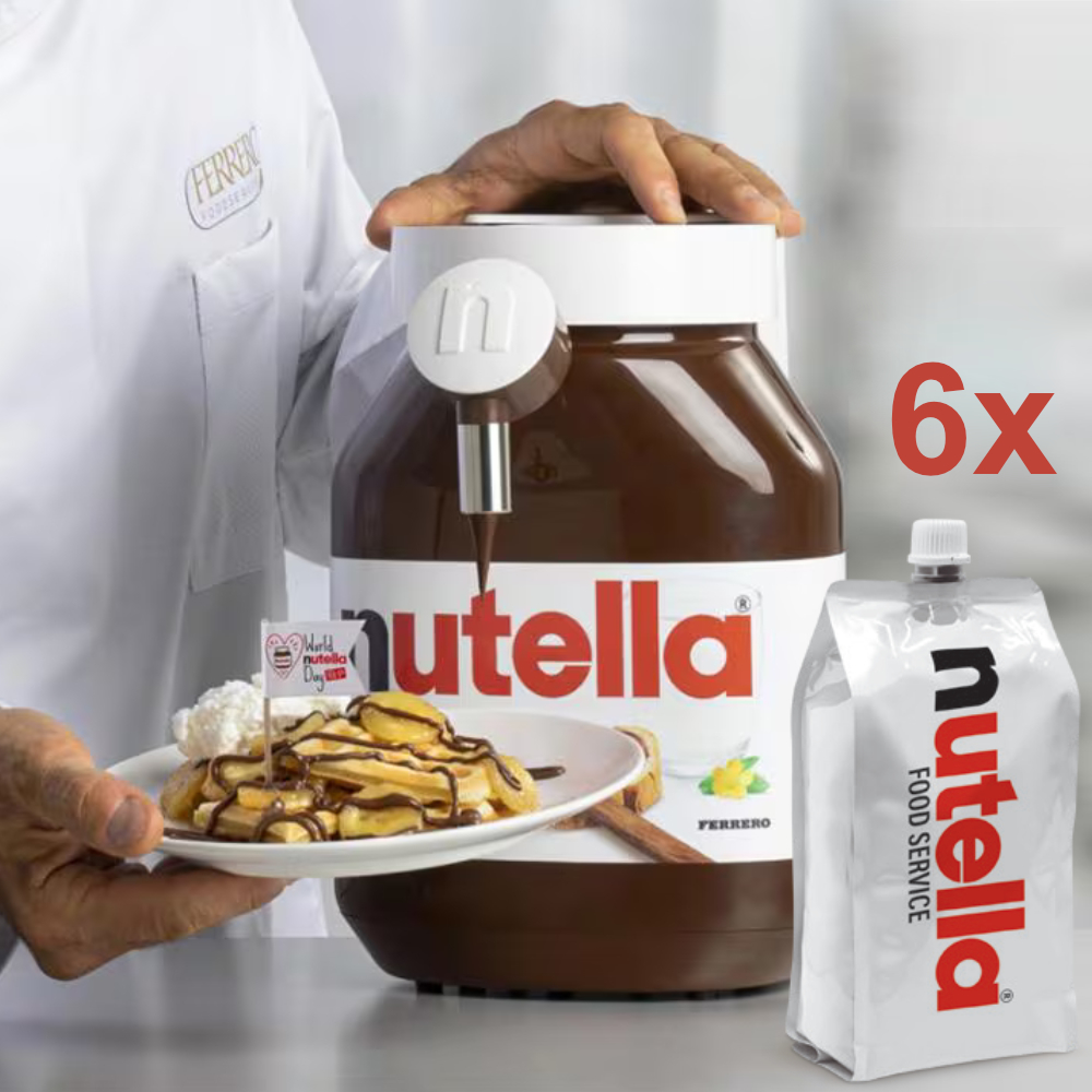 1x Digitaler Dispenser inklusive 6kg Nutella-Nachfüll-Portionsbeutel 1x Digitaler Dispenser inklusive 6kg Nutella-Nachfüll-Portionsbeutel