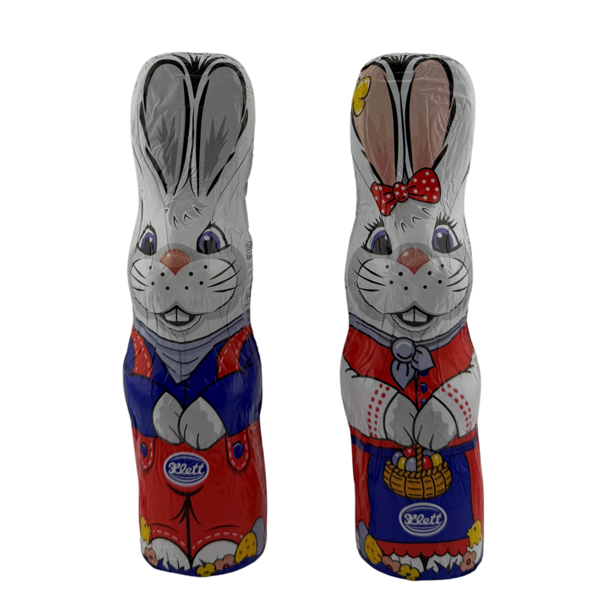 Osterhase 60 g in buntem Stanniol Größe 16 cm 24 Stück pro Karton