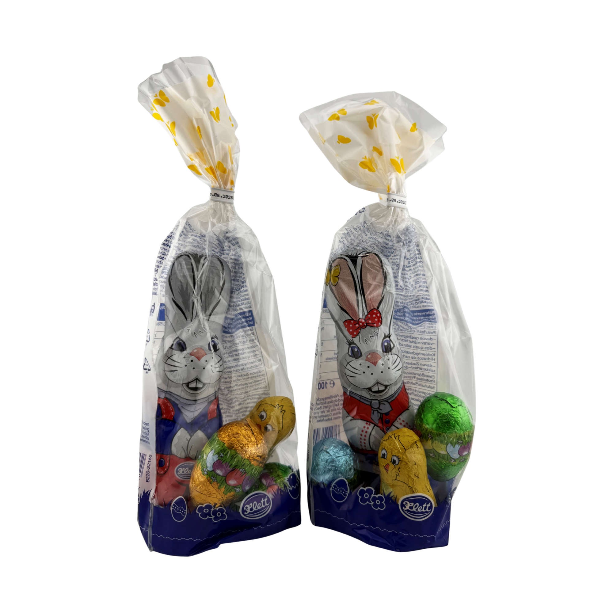 Ostermischbeutel 100 g 24 Stück pro Karton  je mit einem 60 g Osterhasen & Hohleiern