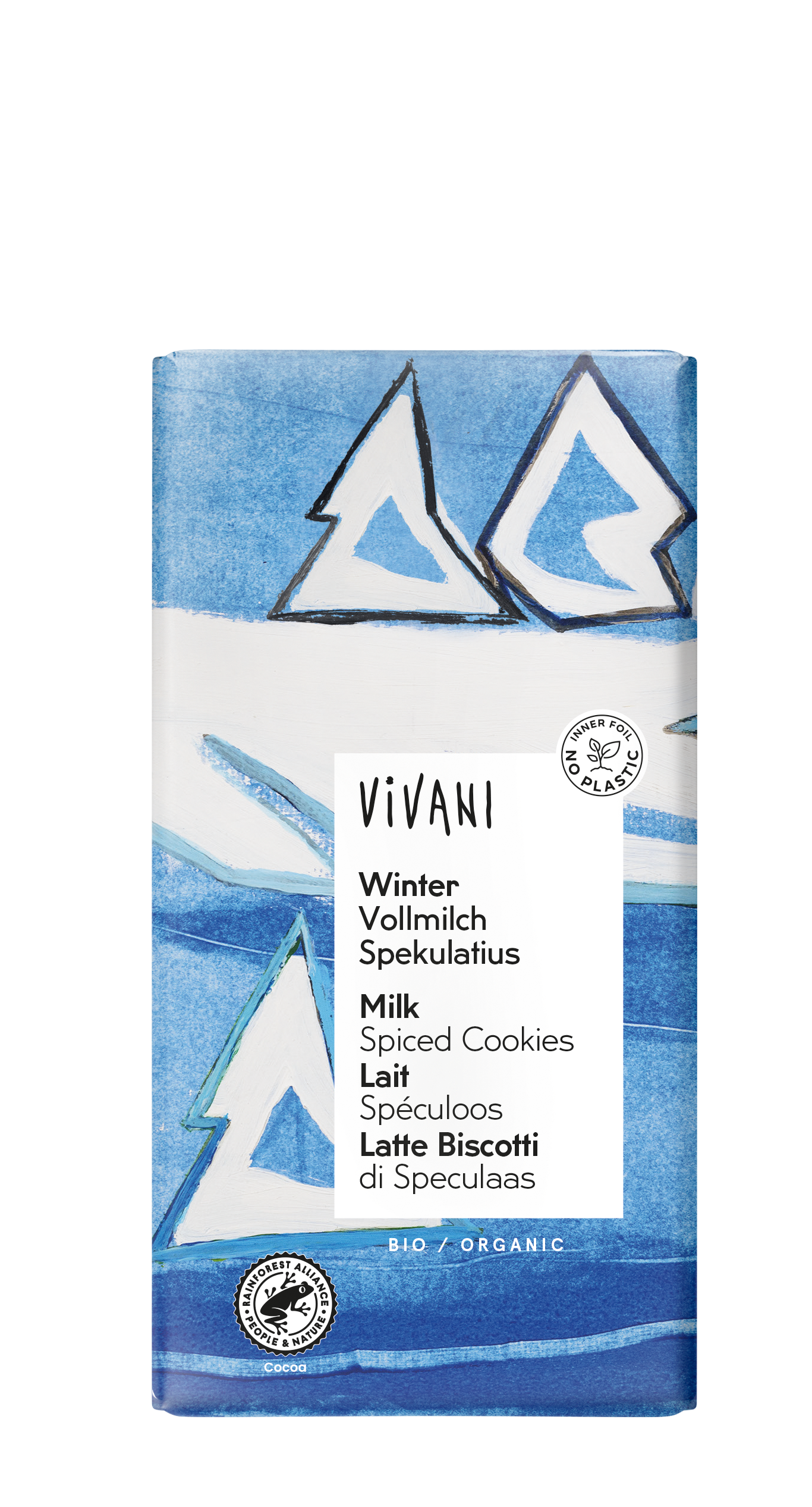 VIVANI Winter Vollmilch Spekulatius Schokoladentafel 100 g BIO 10 Stück pro Karton