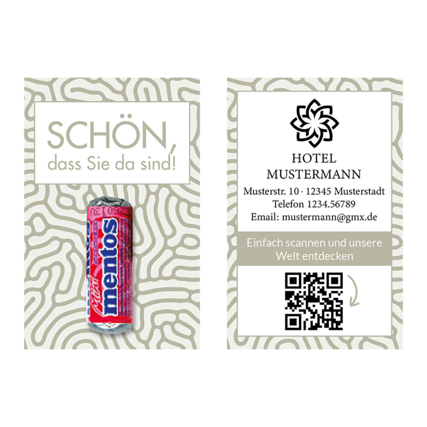 Snackcards Classic - Mentos (85x55mm) - Kaubonbons mit erfrischendem Geschmack und weicher Konsistenz.