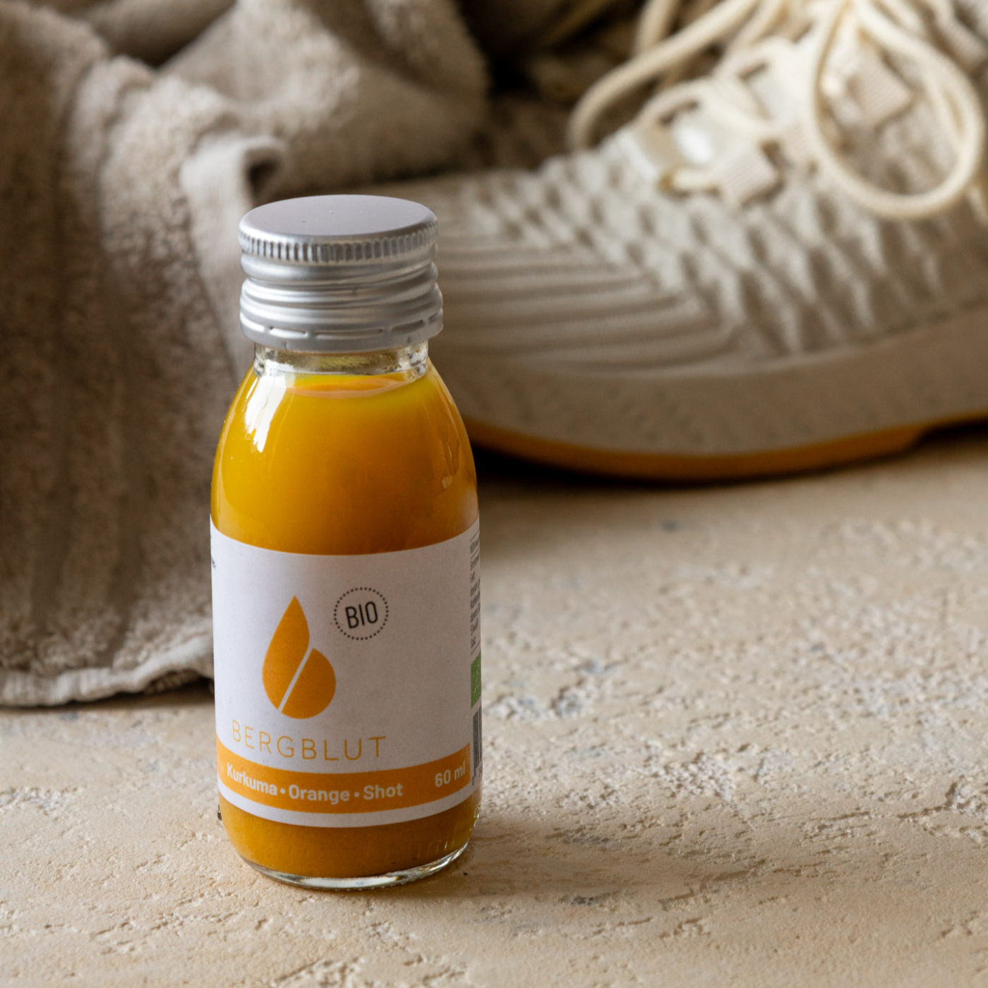 Shot Karotte-Sanddorn 60 ml mit Bio zertifizierten Säften Bergblut - 24 Stück im Karton