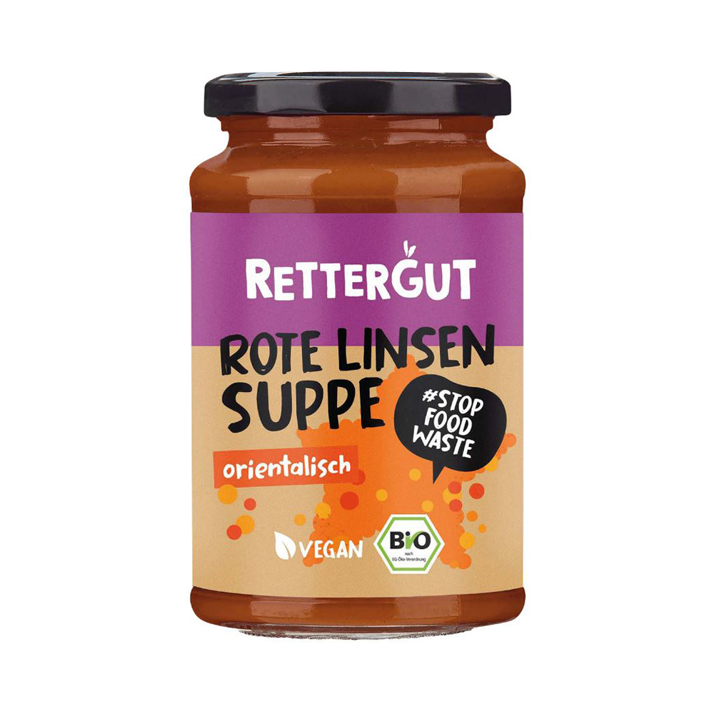 Bio Suppe Rote Linsen orientalisch 375 ml Rettergut
6 Stück pro Karton Nur auf Vorbestellung