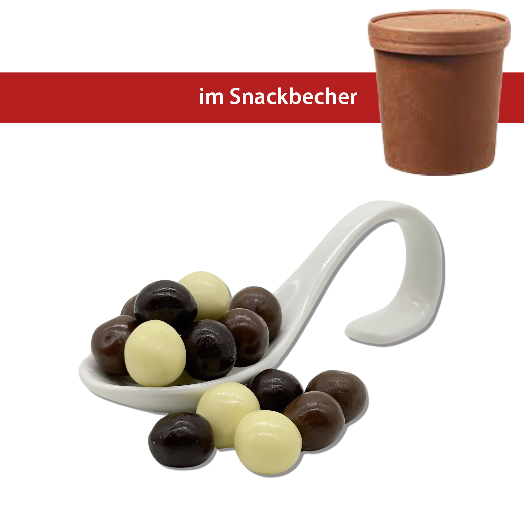 Schoko Crunch Balls im 100g Snack Becher 12 Becher pro Karton