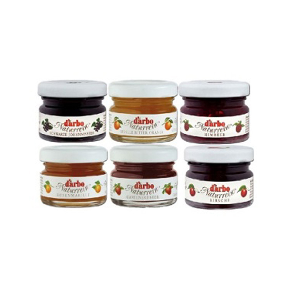 DARBO Gemischte Konfitüre im Mini Glas 
60x28 g Glas pro Karton