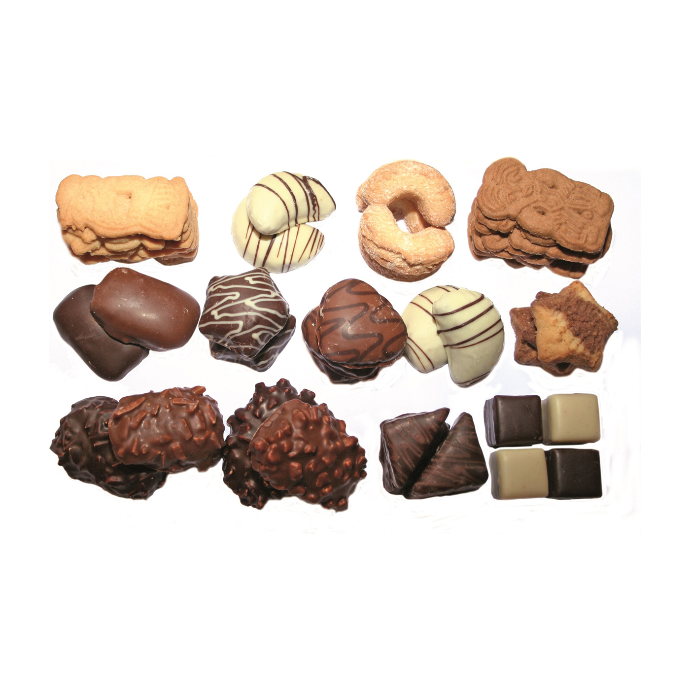 Weihnachts-Gebäckmischung 13 Sorten feinstes, weihnachtliches Gebäck mit & ohne Schokolade
4x500 g Viereck Schale, 2 kg pro Karton