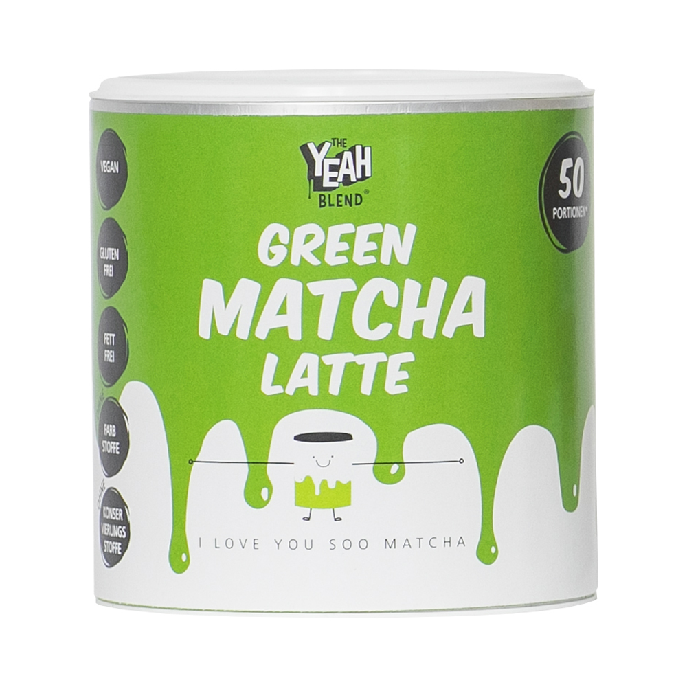 The Yeah Blend Green Matcha Latte 250 g Dose ca. 50 Portionen mit Matcha-Grüntee