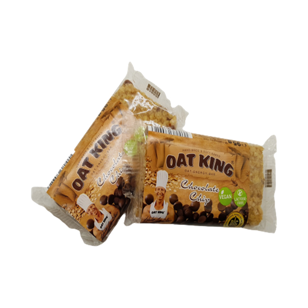 Oat King-Energy Bar, Haferriegel á 90 g
Chocolate Chips / Schokostückchen 10 Stück pro Karton / VEGAN