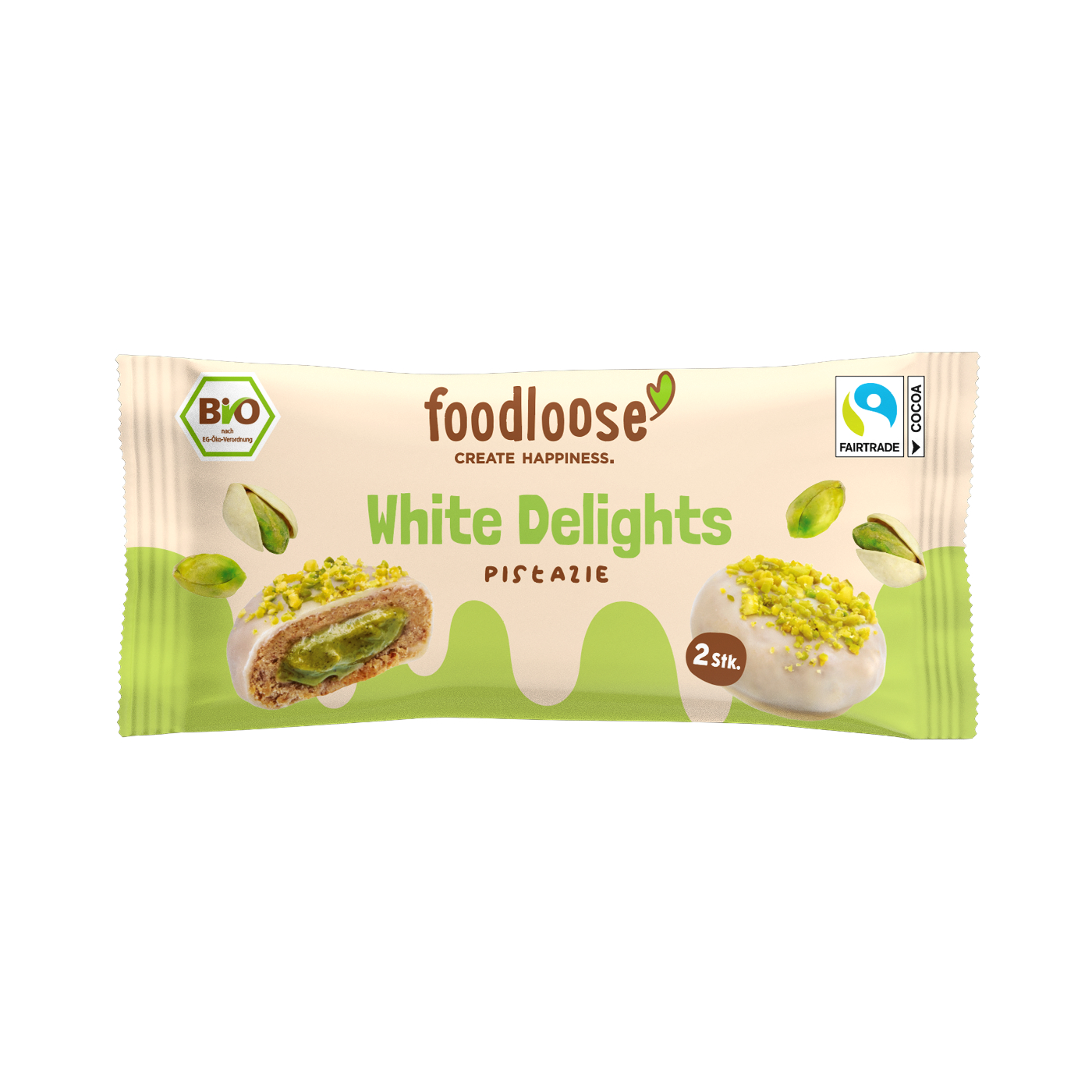 Foodloose Bio White Delights Pistazie 40 g - 12 Stück pro Karton
