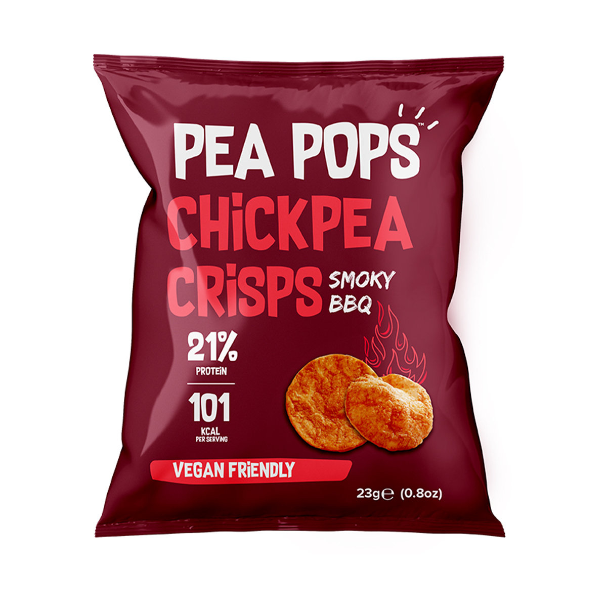 Kichererbsen Chips Smoky BBQ 
18 x 23g pro Karton