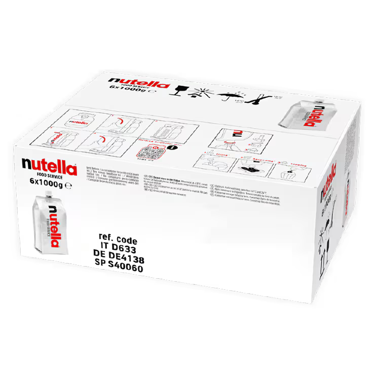 Nutella Nachfüllbeutel 1000g - 6 Stück pro Karton passend für manuellen und digitaler Dispenser