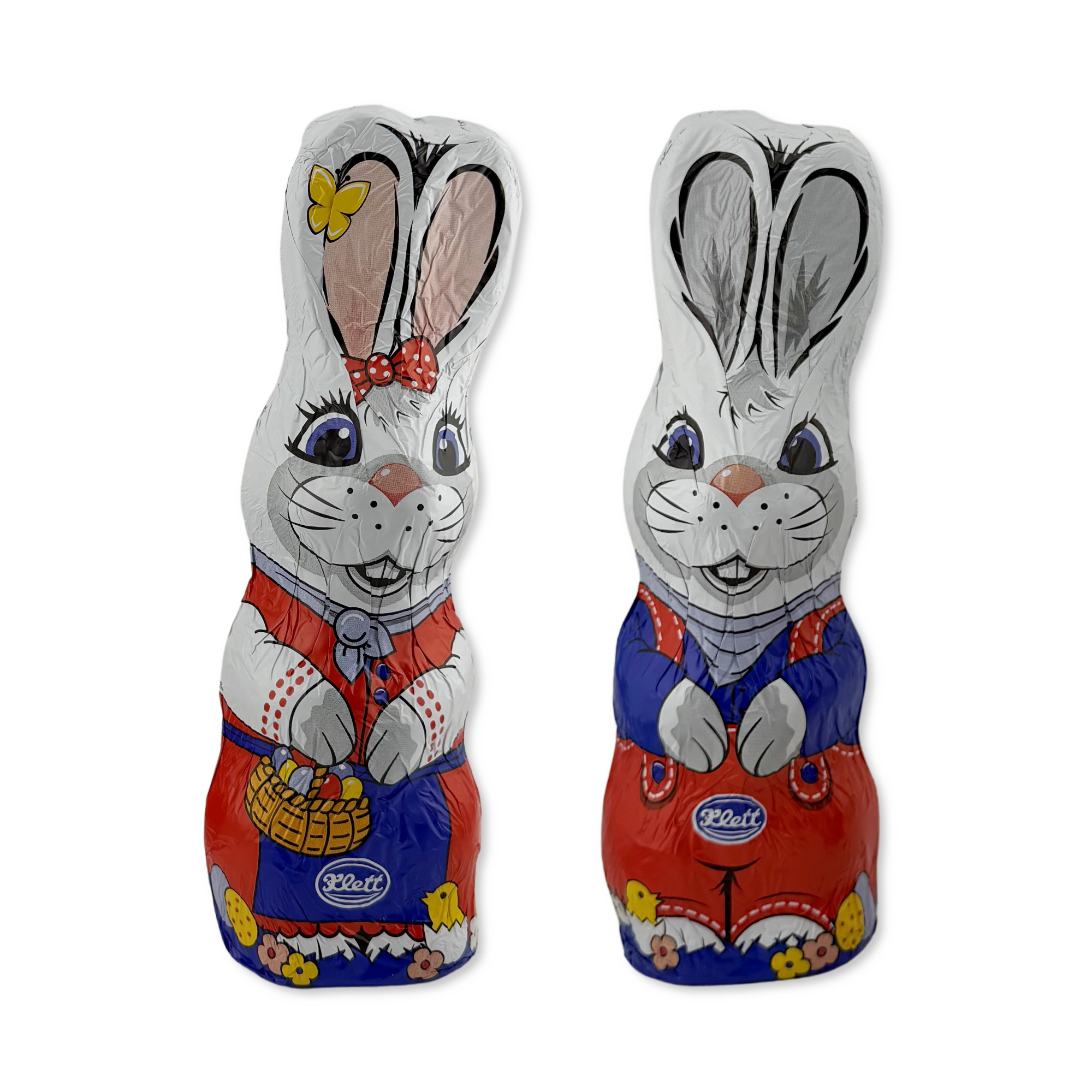 Osterhase 125 g in buntem Stanniol Größe 23 cm
20 Stück pro Karton